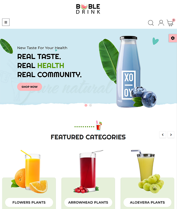 boble drink shopify theme for selling fresh juices and healthy smoothies