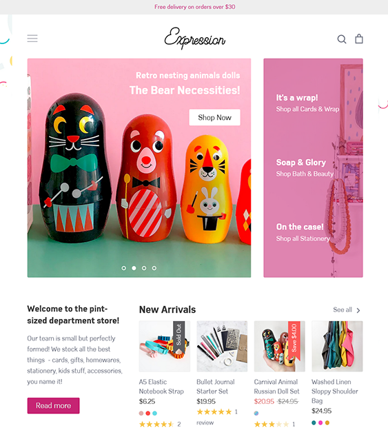 expression ocean shopify theme for kids babies and children