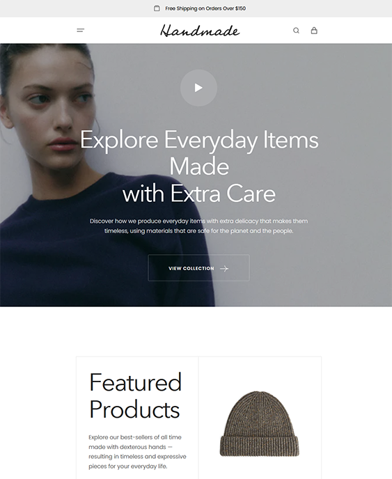 marble shopify theme for selling handmade products