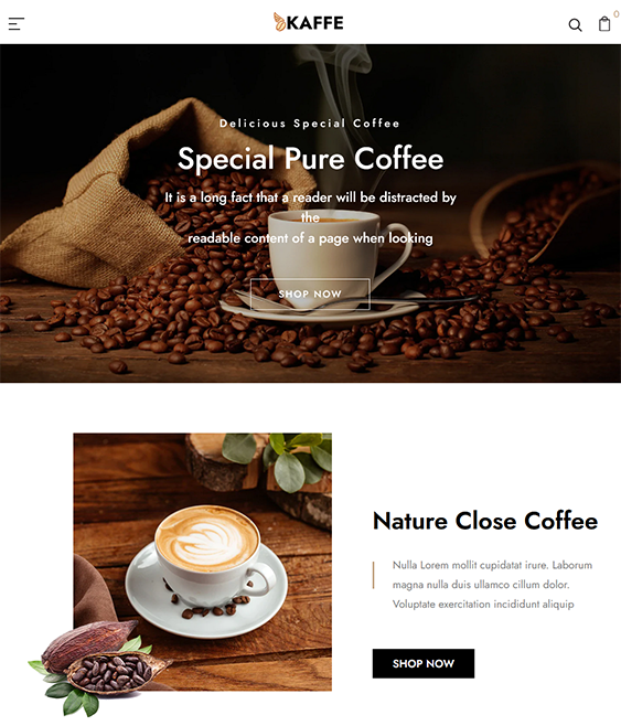 kaffe shopify themes for coffee shops roasters and cafes