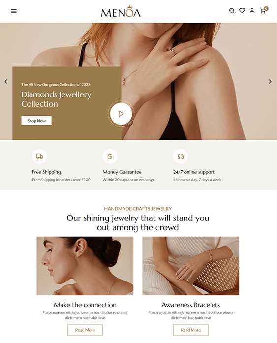 menoa shopify theme for selling Wedding And Engagement Rings