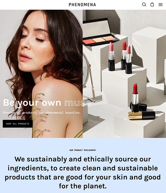 shopify themes cosmetics and makeup feature