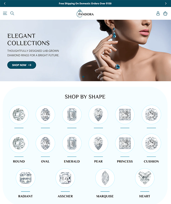 pandora shopify theme for selling Wedding And Engagement Rings