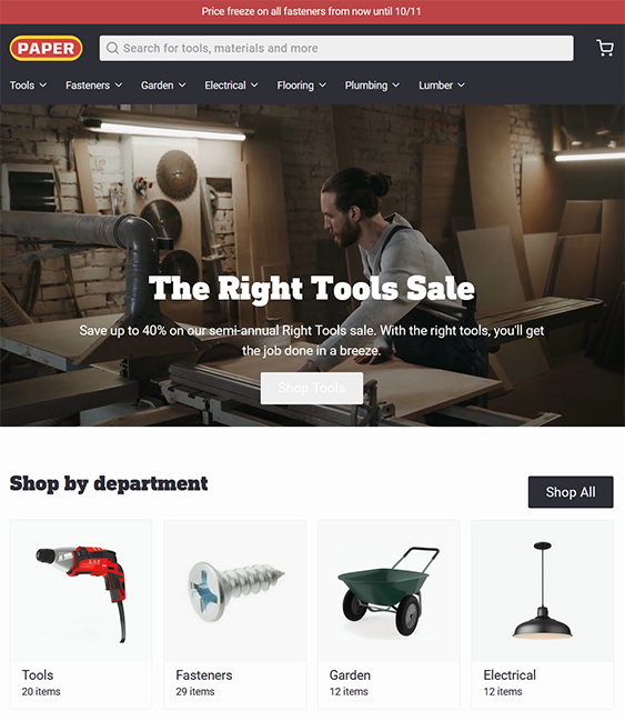 shopify themes for tool and hardware stores feature