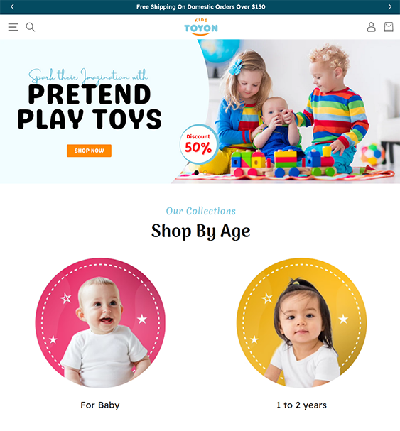 dropshipping shopify theme for kids babies and children