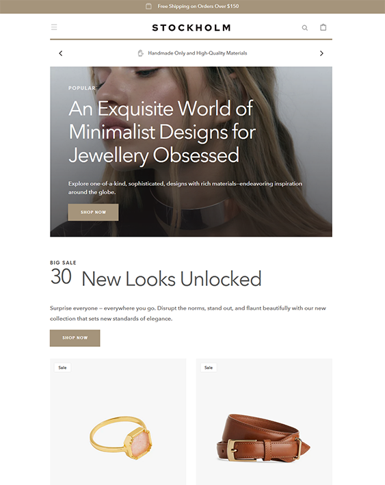 stockholm accessories shopify theme for selling Wedding And Engagement Rings