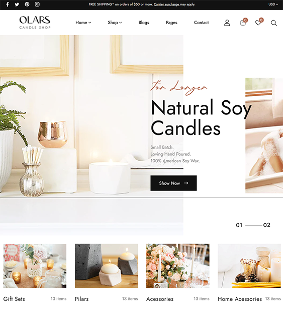 tm olars shopify theme for selling handmade products