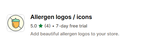 Allergen logos/icons food shopipfy apps