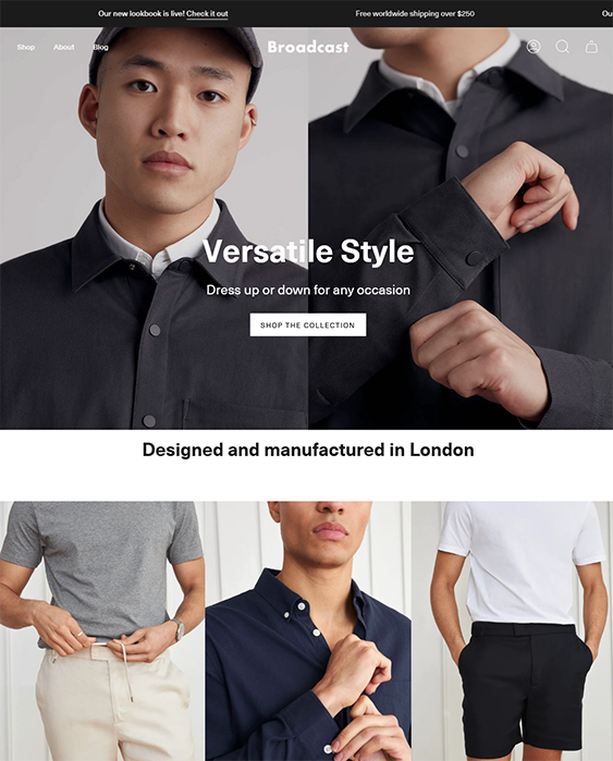 menswear shopify themes feature