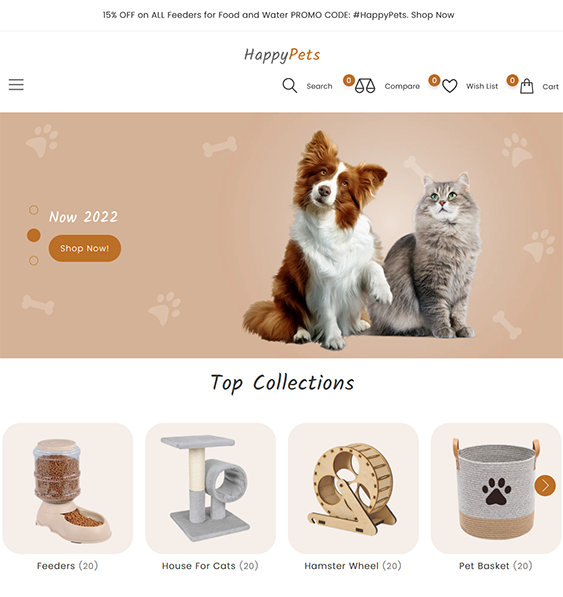 happy pets pet store shopify theme