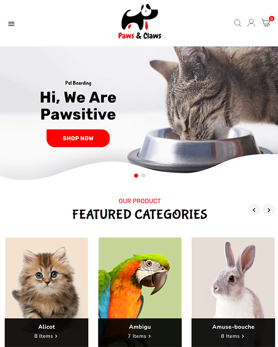 Paws Claws - Pet and Animal Care dog cat store shopify theme