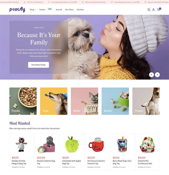Vision -- Poochy dog cat store shopify theme